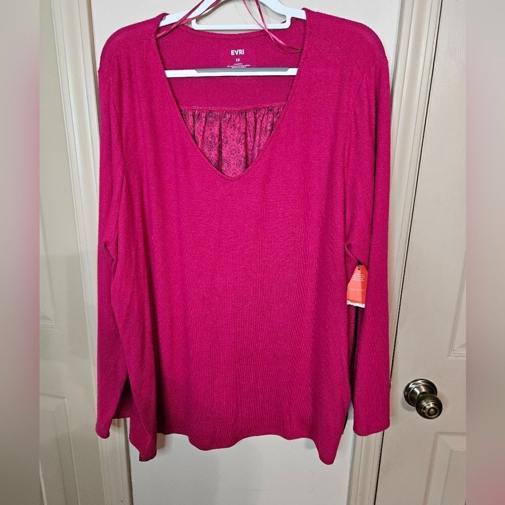 #377 EVRI Maroon Colored Soft Knit Front & Printed Polyester Back